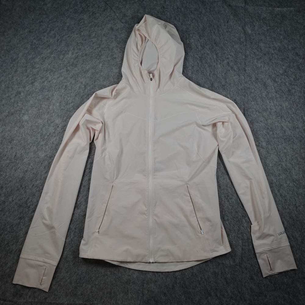 Lululemon Jacket Women 10 Meadowsweet Pink Mist Over Windbreaker Hooded Full Zip